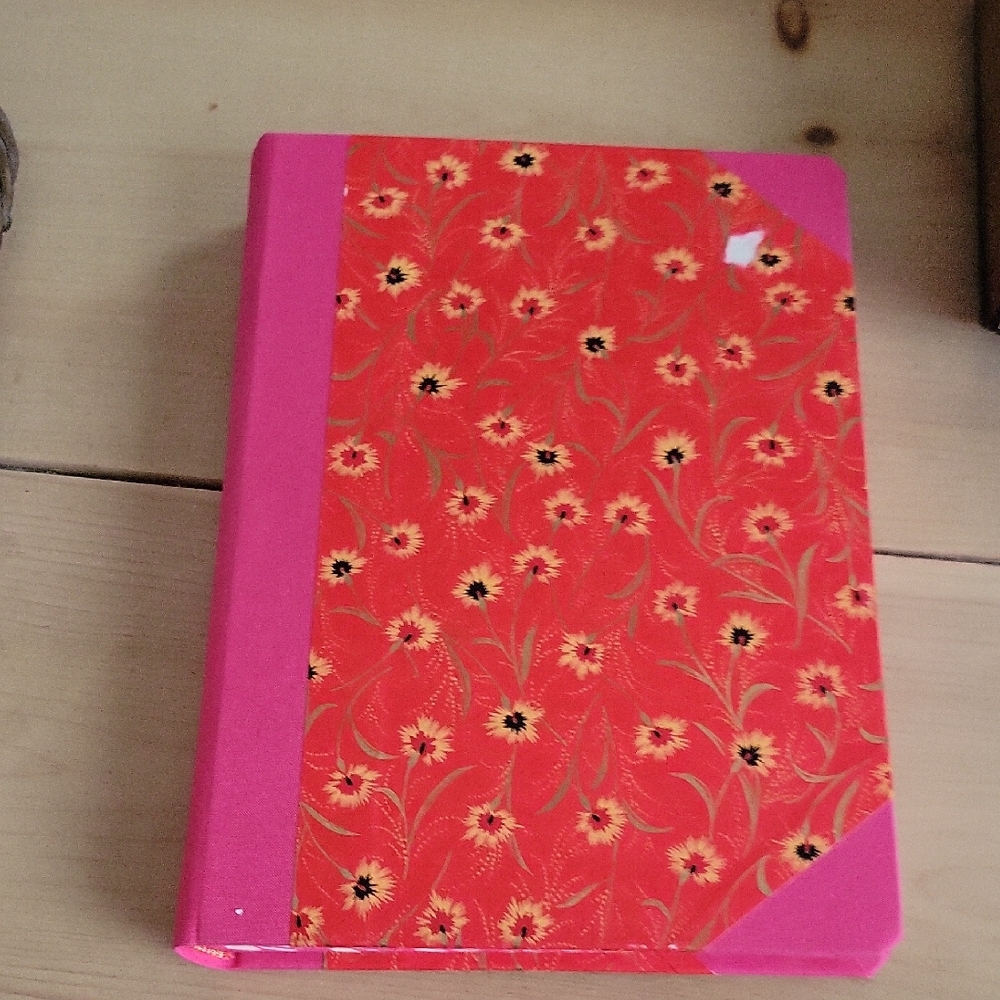 Floral Red and Hot Pink Lined Journal